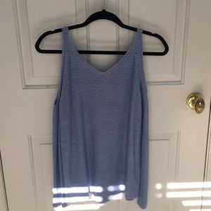 Francesca’s Blue Open Shoulder Sweater NWT
